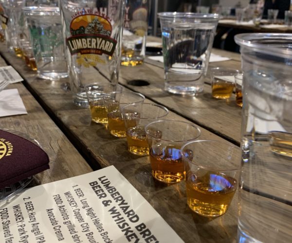 beer and whiskey flight